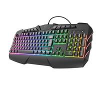 Trust Gaming 23916 Teclado semimecánico para Juegos con diseño británico GXT 881 ODYSS - Iluminación LED Multicolor, antifantasma avanzado, 10 Teclas de Acceso Directo, PC/Ordenador portátil