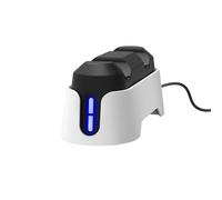 Trust Gaming GXT 228 Cargador Mando PS5 DualSense, Base de Carga para Playstation 5, Estación de Carga Dual con Indicatores LED, Diseño Vertical, Cable USB-C Incluido, Blanco