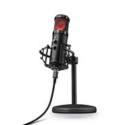 Trust Gaming GXT 256 Exxo Micrófono USB, Patrón Cardioide, con Filtro Pop, USB, RGB, Micrófono Streaming para Grabación, Podcasting, Radiodifusión, PC, PS4 y PS5 - Negro