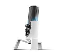 Trust Gaming GXT 258 Fyru Micrófono Gaming USB 4 en 1, Micro con Luces LED, 4 Patrones de Grabación, Micrófono PC para Podcasts, Vlogs, Streaming, Youtube, Twitch, PS4, Playstation 5 - Blanco