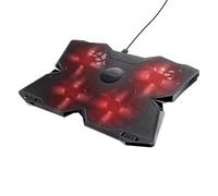Trust Gaming GXT 278 Yozu Base de Refrigeración para Portátiles Gaming 17,3", Iluminación Roja, 4 Ventiladores, Soporte para Portátil, Altura Ajustable, Alimentación USB - Negro