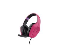 Trust Gaming GXT 415P Zirox Ligeros Cascos Gaming con Drivers de 50 mm para PC, Xbox, PS4, PS5, Switch, Mobile, Conexión 3.5 mm, Micrófono Plegable, Auriculares con Cable 2m Over-Ear - Rosado