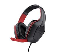 Trust Gaming GXT 415S Zirox Ligeros Cascos Gaming para Nintendo Switch con Drivers de 50 mm, Conexión 3.5 mm, Micrófono Plegable, Auriculares con Cable 1,2 m, Cascos Over-Ear - Negro/Rojo