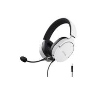 Trust Gaming GXT 489W Fayzo Cascos Gaming para PC, PS5, PS4, Xbox Series X|S, Switch, Mobile, 3.5 mm, 35% Plástico Reciclado, Auriculares Over-Ear Micrófono con Cancelación de Ruido - Blanco