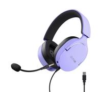 Trust Gaming GXT 490P Fayzo Cascos Gaming USB 7.1 Sonido Envolvente, Drivers 50mm, 35% Plástico Reciclado, Micrófono con Cancelación de Ruido, RGB Auriculares con Cable Over-Ear PC PS5 - Morado