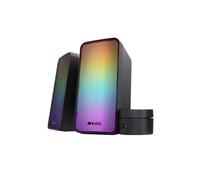 Trust Gaming GXTrust 611 Wezz Altavoces PC 2.0 con Iluminación RGB, 12 W (6 W RMS), Alimentación USB, 3.5 mm, Mando con Cable, Altavoz Estéreo para Ordenador, Portátil, Mesa Gamer, Juegos - Negro