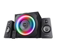 Trust Gaming GXT 629 Tytan Altavoces PC Gaming 2.1 con Subwoofer RGB, 120 W, Control Inalámbrico, Jack 3,5 mm, Sistema de Altavoces para Ordenador, Portátil, Smartphone, Tablet - Negro