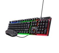 Trust Gaming GXT 838 Azor Ratón y Teclado Gaming con Cable, QWERTY Español, LED Iluminación, para Windows, Mac, PC, Ordenador, Portátil - Negro