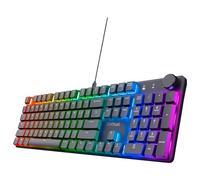 Trust Gaming GXT 866 Torix Teclado mecánico Alemán QWERTZ Layout, Huano, Teclas Planas, iluminación RGB, Anti-Ghosting N-Key Rollover USB programable Teclado para Juegos PC portátil