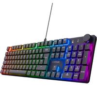 Trust Gaming GXT 866 Torix Teclado Mecánico AZERTY Francés, Interruptores Huano Lineales, Iluminación RGB, Anti-Ghosting N-Key Rollover USB Teclado Gamer Programable PC Portátil - Nero