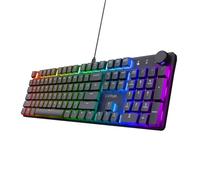 Trust Gaming GXT 866 Torix Teclado Mecánico QWERTY US, Interruptores Huano Lineal, Iluminación RGB, Anti-Ghosting N-Key Rollover USB Programable Gaming Keyboard PC Laptop - Negro