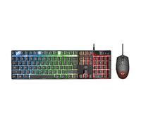 Trust Gaming Juego de Teclado y ratón GXT 838 Azor - Teclado con disposición QWERTY UK, iluminación LED, 8 Teclas Anti-ghosting, 12 Teclas Multimedia, 800-3000 dpi - Negro