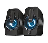 Trust Gemi 2.0 Altavoces con iluminación LED RGB, 12W (6W RMS), Altavoz USB, Audio Jack 3,5 mm Altavoces para PC Portátil Ordenador Mac, Negro