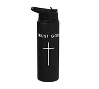 Trust God Cross - Minimalista Cristiano Religioso Jesús Stainless Steel Insulated Water Bottle