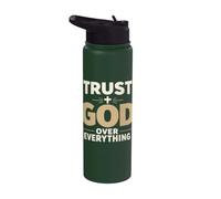 Trust God Over Everything Christian Faith Religious Stainless Steel Insulated Water Bottle