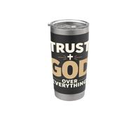 Trust God Over Everything Christian Faith Religious Vaso térmico de acero inoxidable de doble pared
