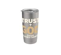 Trust God Over Everything Christian Faith Religious Vaso térmico de acero inoxidable de doble pared