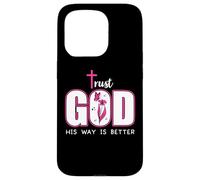 Trust God Plan His Way is Better Christian Faith Jesus Cross Carcasa para iPhone 15 Pro