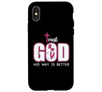 Trust God Plan His Way is Better Christian Faith Jesus Cross Carcasa para iPhone X/XS