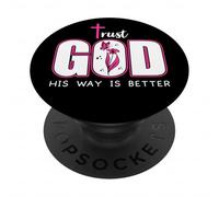 Trust God Plan His Way is Better Christian Faith Jesus Cross PopSockets PopGrip Adhesivo