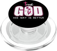Trust God Plan His Way is Better Christian Faith Jesus Cross PopSockets PopGrip para MagSafe