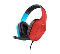 GXTrust 416S Zirox Cascos Gaming Ligeros para Nintendo Switch con Drivers de 50 mm, Conexión 3.5 mm, Micrófono Plegable, Auriculares con Cable 1,2 m, Cascos Over-Ear - Azul/Rojo