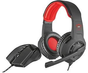 Trust GXT 784 - Pack de Auriculares Stereo y ratón Gaming, Color Negro