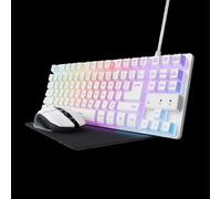 Trust GXT 794W teclado Ratón incluido Juego USB QWERTY Inglés de EE. UU. Blanco