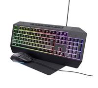 Trust GXT791 - Teclado para videojuegos (con cable, iluminación alemana, QWERTZ, color negro)