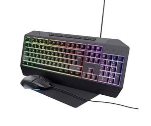 Trust GXT791 - Teclado para videojuegos (con cable, iluminación alemana, QWERTZ, color negro)