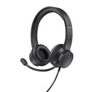 Trust HS-150 Auriculares Alámbrico de Oficina/Centro de llamadas 3.5mm para PC Negro