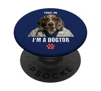 Trust I'm A Dogtor Funny Basset Hound Veterinario Cirujano PopSockets PopGrip Adhesivo