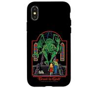 Trust in God Alien Sarcastic Retro Vintage Funny Adult Humor Carcasa para iPhone X/XS