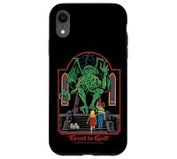 Trust in God Alien Sarcastic Retro Vintage Funny Adult Humor Carcasa para iPhone XR