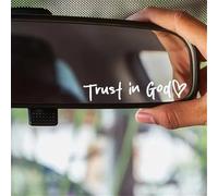 Trust in God Rear view Mirror Sticker,Ideal Christian Gift,Cute Car Window Decals,Multi-purpose Rear view Mirror Decal Pink Car Accessories for Most Vehicles,Trucks,Motorcycles,SUV