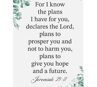 Trust in Gods Plan Scripture Wall-Art Modern Christian Decor Inspirational Poster Gift for Living Room(Framed,08x12inch(20x30cm))
