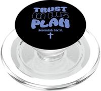 Trust In His Plan Jeremiah Biblia Verso Retro Groovy Word Art PopSockets PopGrip para MagSafe