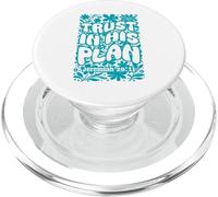 Trust In His Plan Jeremiah versículo bíblico Retro Groovy Floral PopSockets PopGrip para MagSafe