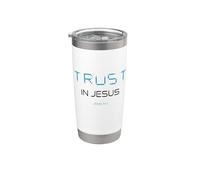 Trust in JESUS - Christian Faith Inspirational Reminder Vaso térmico de acero inoxidable de doble pared