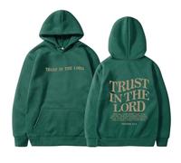 Trust In The Lord Essential - Sudaderas con capucha para mujer, manga larga con capucha, ropa de otoño para mujer, trajes estéticos, cómodos, suaves, finos, holgados, frescos y lindos, verde, L