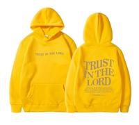 Trust In The Lord Essential - Sudaderas con capucha para mujer, manga larga con capucha, ropa de otoño para mujer, trajes estéticos, cómodos, suaves, finos, holgados, frescos y lindos, amarillo, XL