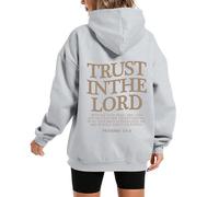 Trust In The Lord Hoodie, Christian Hoodies, Christian Long Sleeve Sweatshirts for Women and Men (Light Gray,XXL)