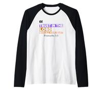 Trust in the Lord - Proverbios 3:5 Diseño retro de versículos bíblicos Camiseta Manga Raglan