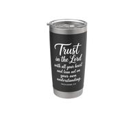 Trust In The Lord Proverbios 3:5 Versículo de la Biblia Escritura Fe Vaso térmico de acero inoxidable de doble pared