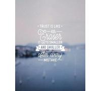 TRUST IS LIKE an Eraser IT GETS SMALLER AND SMALLER after every MISTAKE: Daily To Do List, notebook planner, Daily Journal, Daily Reflection