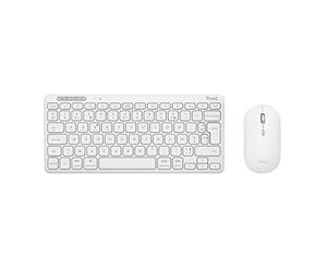 Trust Lyra Pack Clavier et Souris Sans Fil Bluetooth, AZERTY Français - Blanc