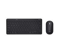 Trust Lyra Pack Teclado y Ratón Inalámbrico Bluetooth, QWERTY Español, 84% Plástico Reciclado, Combo Recargable Compacto para Windows, Mac, PC, Portátil, Tablet, iPad, Android, iOS, Negro