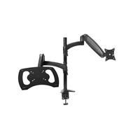 Trust Mara Doble Monitor Arm con Laptop Stand, Soporte Pantalla 32 Pulgadas Ordenador Portatil 17 Pulgadas, Brazo con Altura Ajustable Inclinable y Giratorio, Vesa 75/100 por Escritorio Oficina