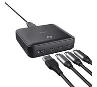 Trust Maxo Cargador USB C 100W Carga Rapida, 3 Puertos USB-C 1x USB-A, Estación de Carga Múltiple PD, Desktop Cargador iPhone iPad Samsung Galaxy Steam Deck Smartphone Portatil Tablet - Nero