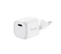 Trust Maxo Cargador USB C Carga Rápida 20W PD, Adaptador de Corriente sin Cable, Cargador de Pared, Enchufe USB-C para iPhone 14/14 Pro Max, iPad, Samsung Galaxy S23 S22 S21, Xiaomi - Blanco
